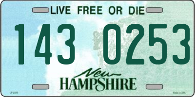 NH license plate 1430253