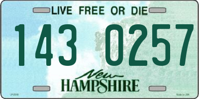 NH license plate 1430257