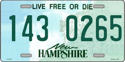 NH license plate 1430265