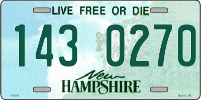 NH license plate 1430270