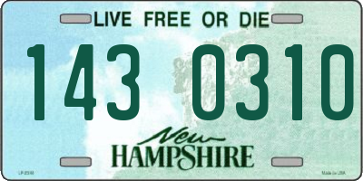 NH license plate 1430310