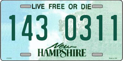 NH license plate 1430311
