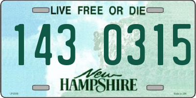 NH license plate 1430315