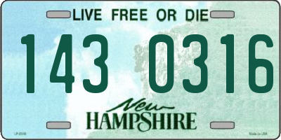 NH license plate 1430316