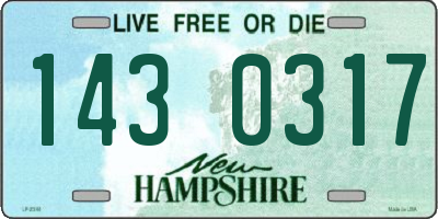 NH license plate 1430317