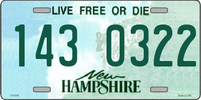 NH license plate 1430322