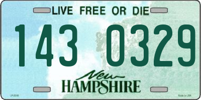 NH license plate 1430329
