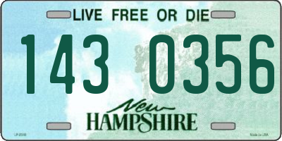NH license plate 1430356