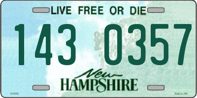 NH license plate 1430357