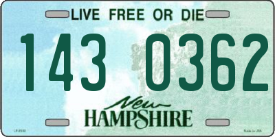 NH license plate 1430362