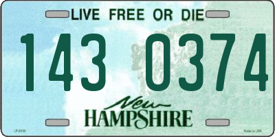 NH license plate 1430374