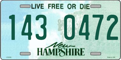 NH license plate 1430472