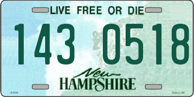 NH license plate 1430518