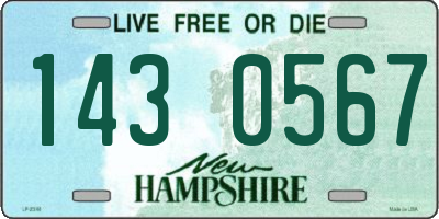NH license plate 1430567