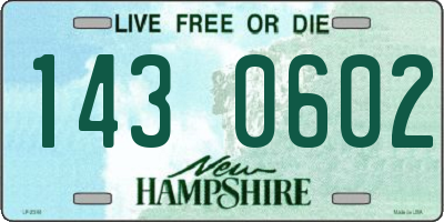 NH license plate 1430602
