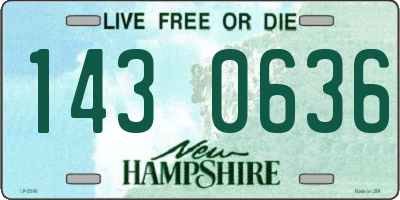 NH license plate 1430636