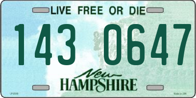 NH license plate 1430647