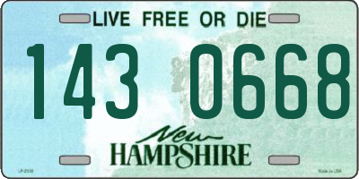 NH license plate 1430668