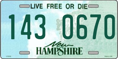 NH license plate 1430670