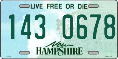 NH license plate 1430678