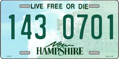 NH license plate 1430701