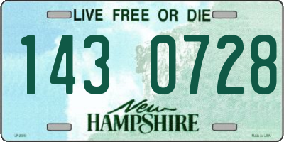 NH license plate 1430728