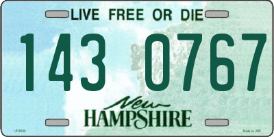 NH license plate 1430767
