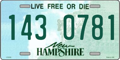 NH license plate 1430781