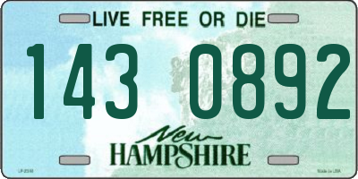 NH license plate 1430892