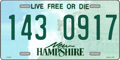 NH license plate 1430917