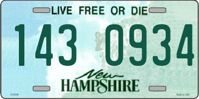 NH license plate 1430934