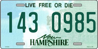 NH license plate 1430985