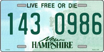 NH license plate 1430986