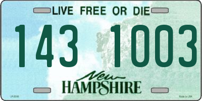 NH license plate 1431003
