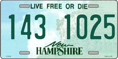 NH license plate 1431025