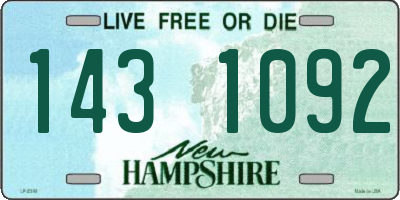 NH license plate 1431092