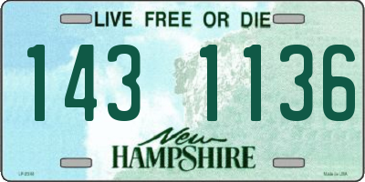 NH license plate 1431136