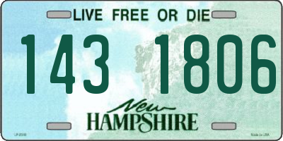 NH license plate 1431806