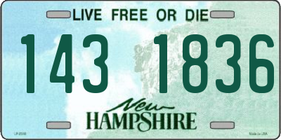 NH license plate 1431836
