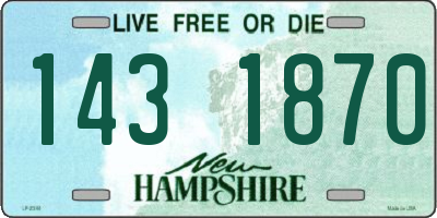 NH license plate 1431870