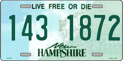 NH license plate 1431872