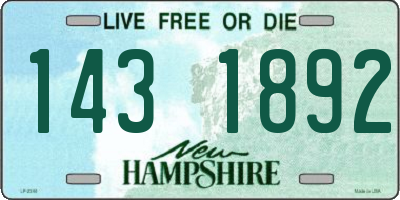 NH license plate 1431892