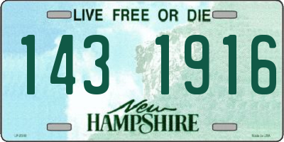 NH license plate 1431916