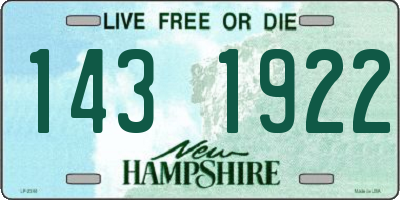 NH license plate 1431922