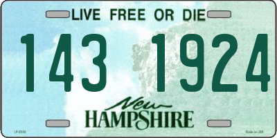 NH license plate 1431924