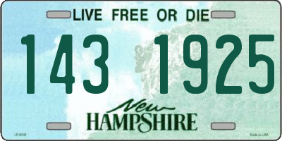 NH license plate 1431925