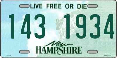 NH license plate 1431934