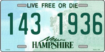 NH license plate 1431936