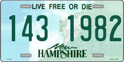 NH license plate 1431982