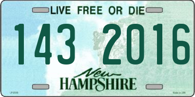 NH license plate 1432016
